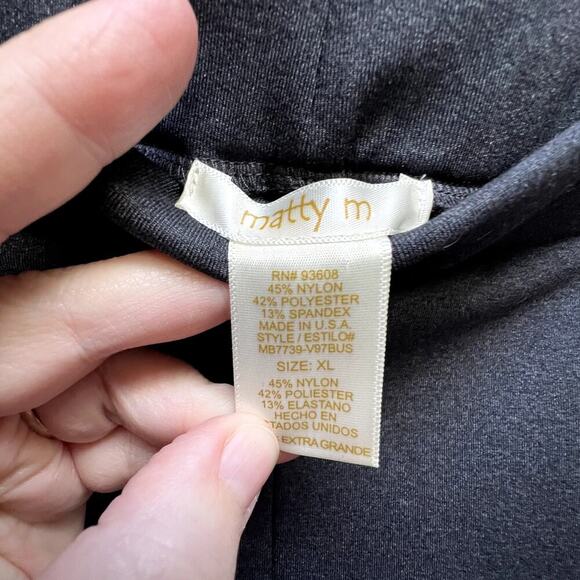 Matty M High Rise Everyday Leggings Charcoal Gray Full Length Stretchy XL - Picture 5 of 6